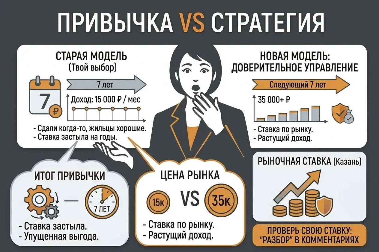 7 лет сдавала квартиру за 15 000. Средняя по Казани сейчас — 35 000. Сегодня у нас день рождения направления, которое лечит ровно это.
Собственники теряют деньги не на кризисах, а на привычке | Сетка — социальная сеть от hh.ru