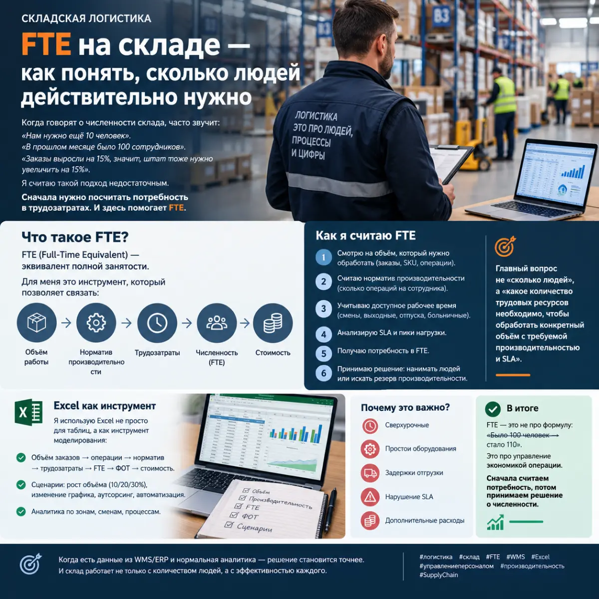📦 FTE на складе: как понять, сколько людей  нужно...? | Сетка — социальная сеть от hh.ru