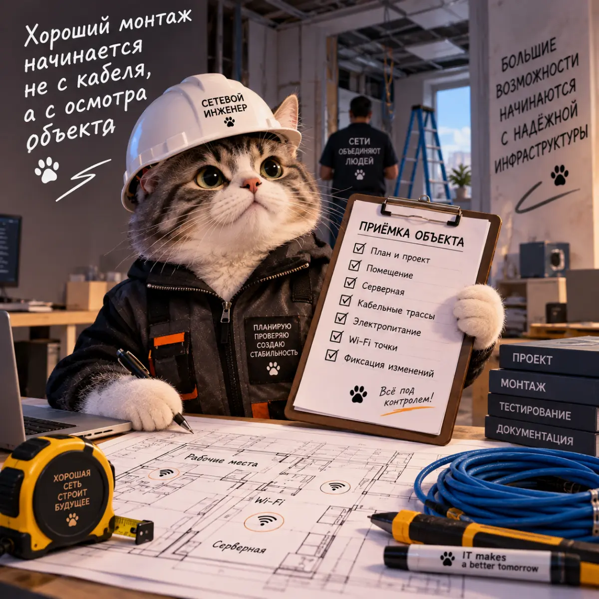 🔧 Как сетевой инженер принимает объект перед началом монтаж | Сетка — социальная сеть от hh.ru