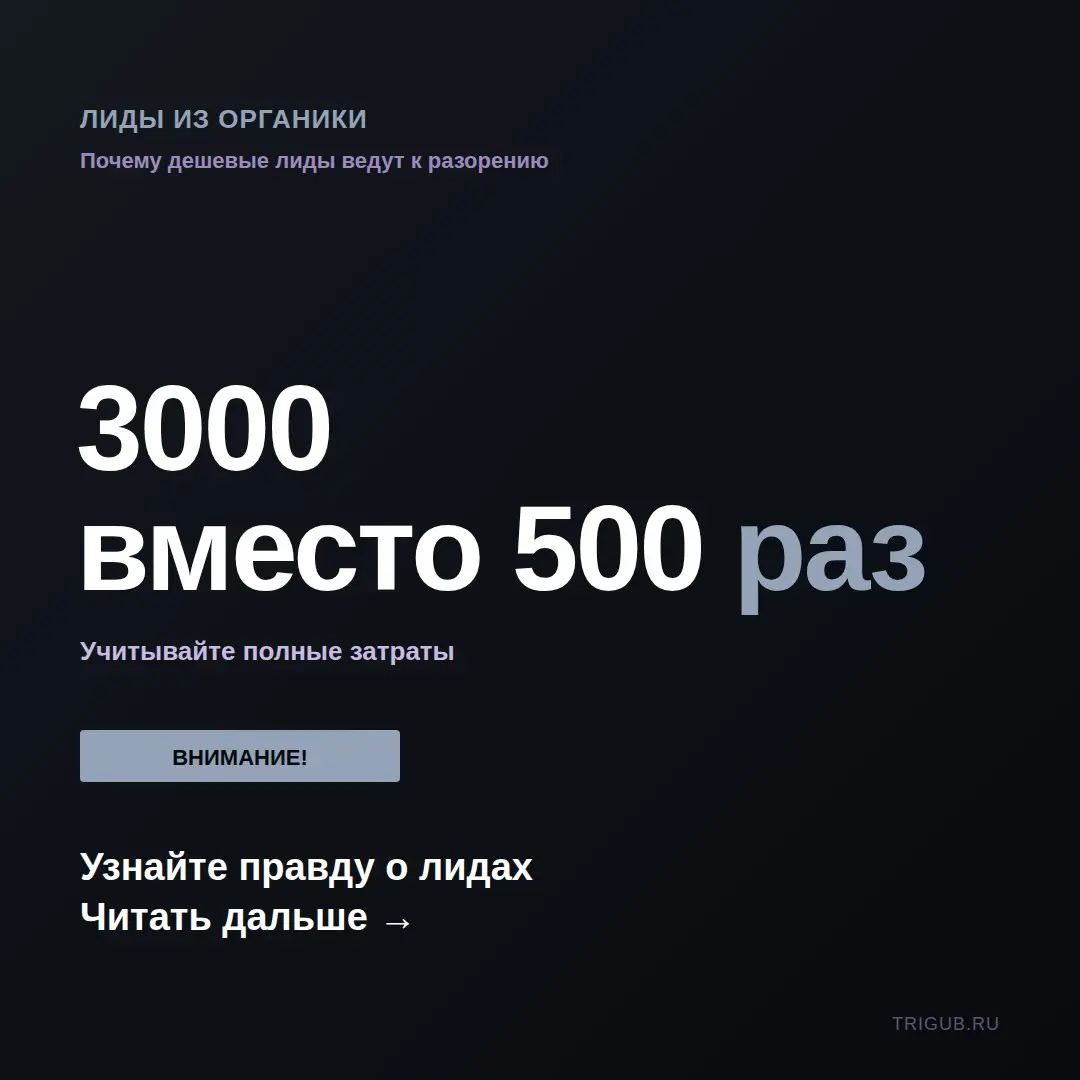 Дешевые лиды из органики обернулись разорением | Сетка — социальная сеть от hh.ru