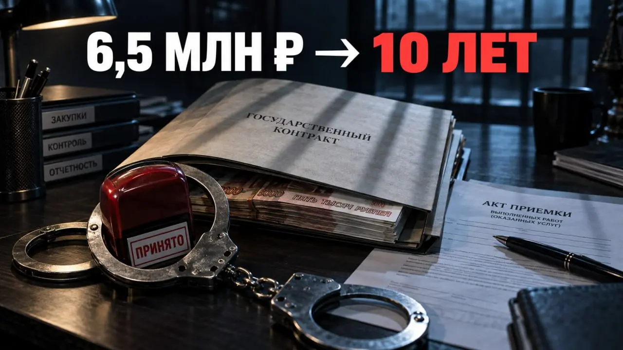 ⚖️ 6,5 млн ₽ за приёмку контрактов — 10 лет строгого режима
Коррупцию в закупках чаще ищут до заключения контракта: в техническом задании, требованиях к участникам или выборе победителя | Сетка — социальная сеть от hh.ru
