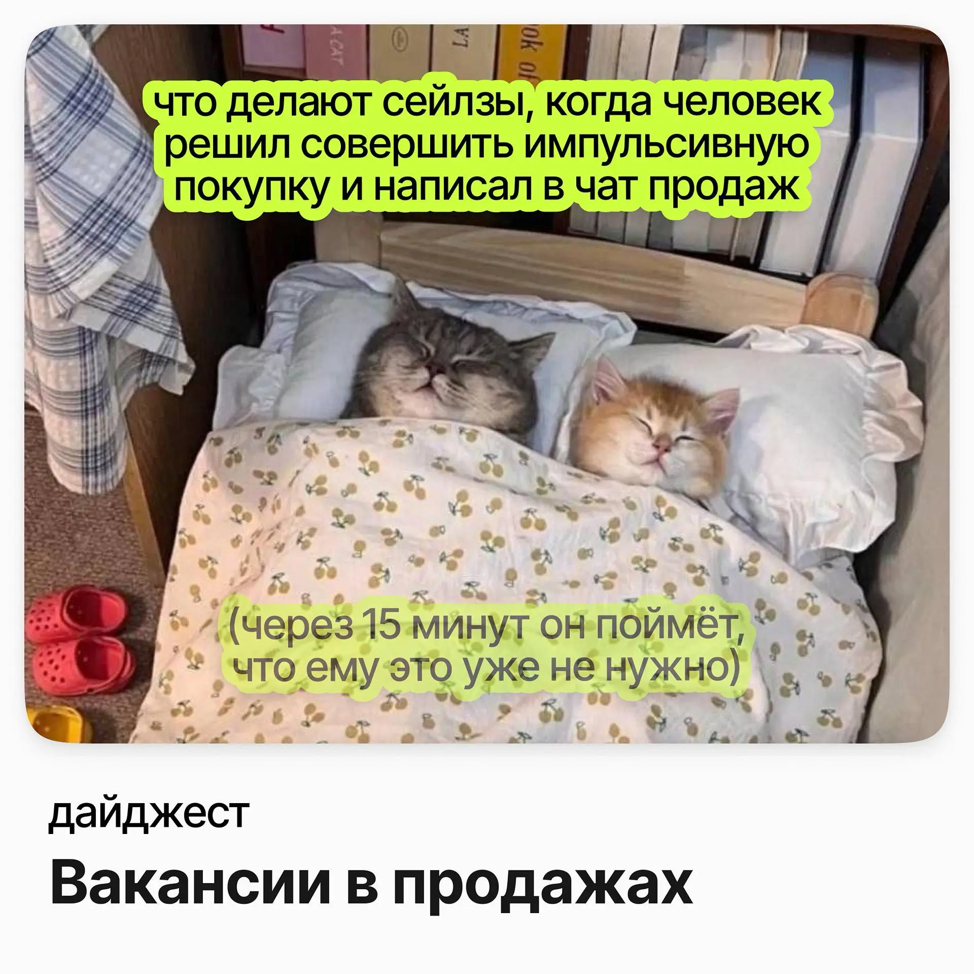 💼💼💼Вакансии в продажах
Менеджер по продажам Data Tracker / SberTech
Зарплата: от 350 000 до 454 000 ₽ /на руки
Подробнее
Ведущий менеджер по работе с партнёрами (финтех) / Фонд Сколково
Зарплата: от 2... | Сетка — социальная сеть от hh.ru