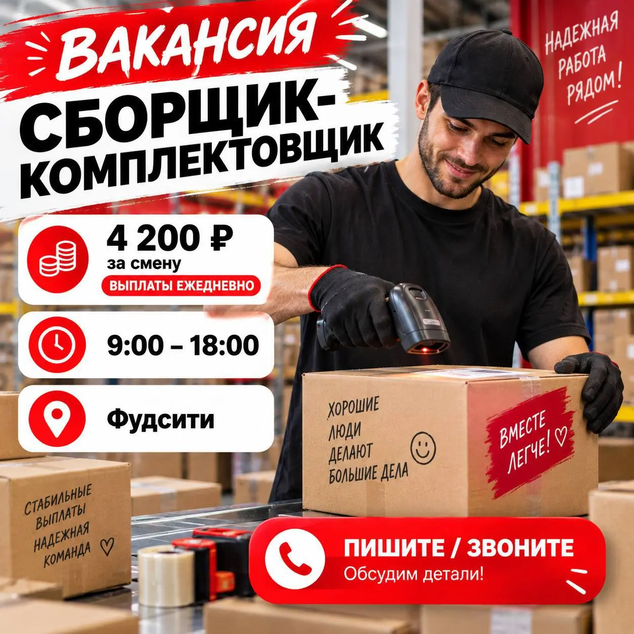 СБОРЩИК-КОМПЛЕКТОВЩИК
От 4 200₽/смена
Прямой работодатель
• Москва, район Коммунарка, м | Сетка — социальная сеть от hh.ru