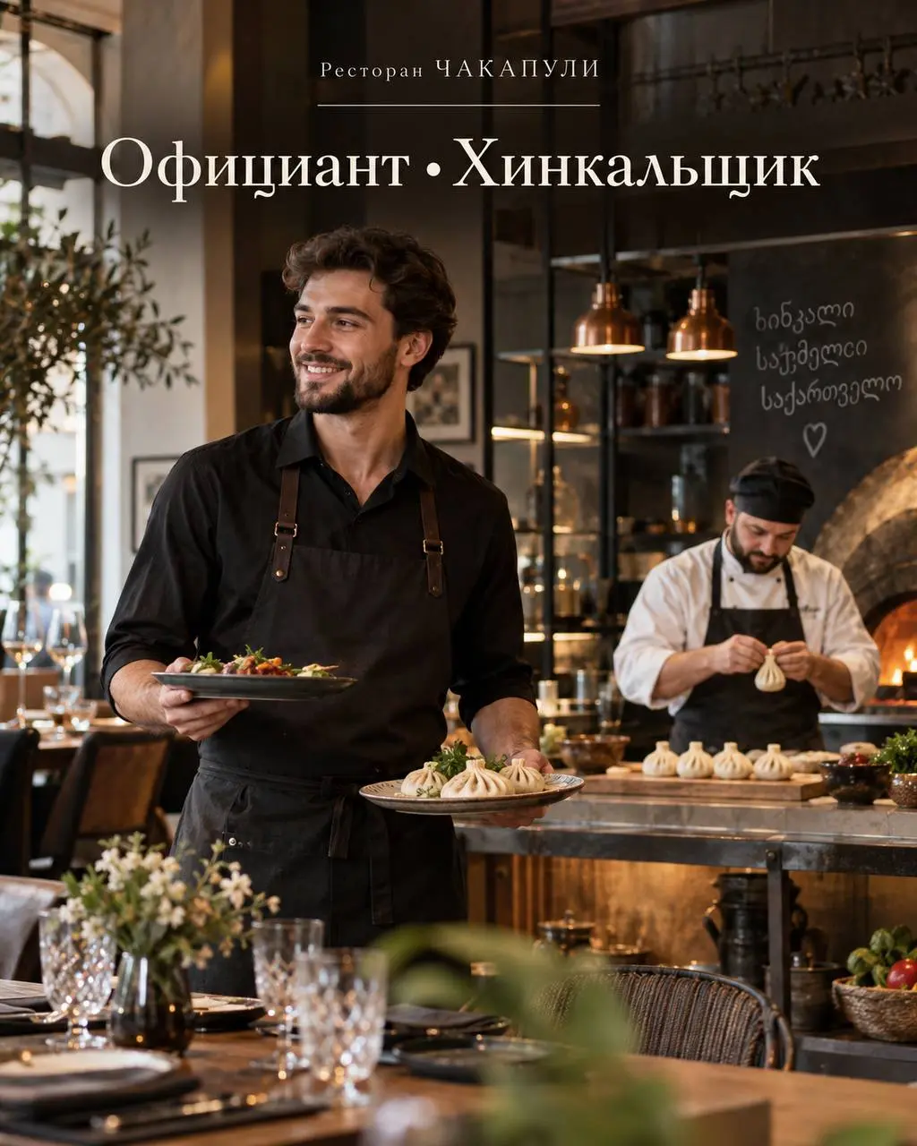 1️⃣ОФИЦИАНТ - от 3000₽/смена + чаевые + мотивация
2️⃣ХИНКАЛЬЩИК - 5000₽ - 5500₽/смена
ЧАКАПУЛИ
• Москва, м | Сетка — социальная сеть от hh.ru