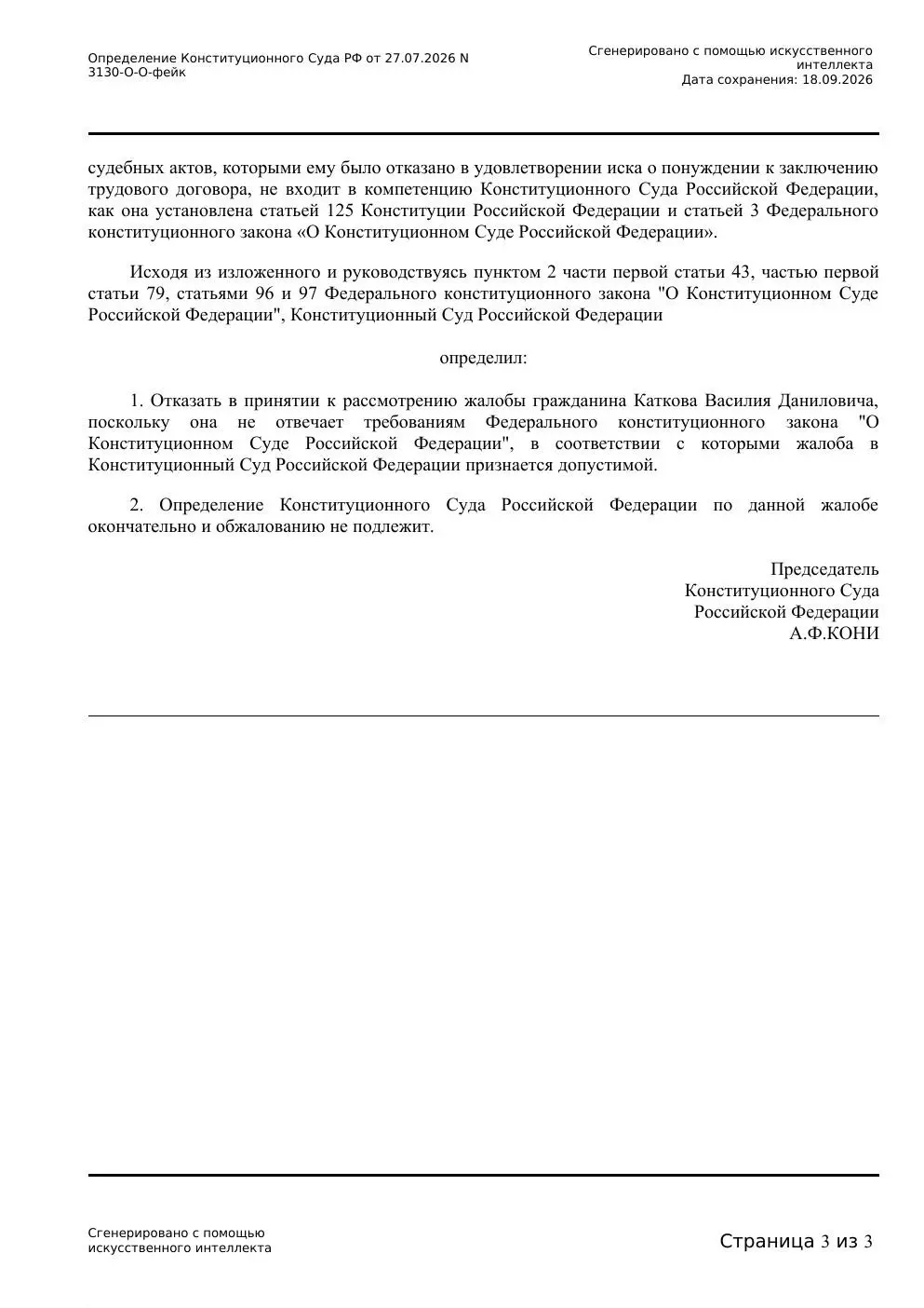 Когда ИИ пишет судебные акты Конституционного Суда | Сетка — социальная сеть от hh.ru