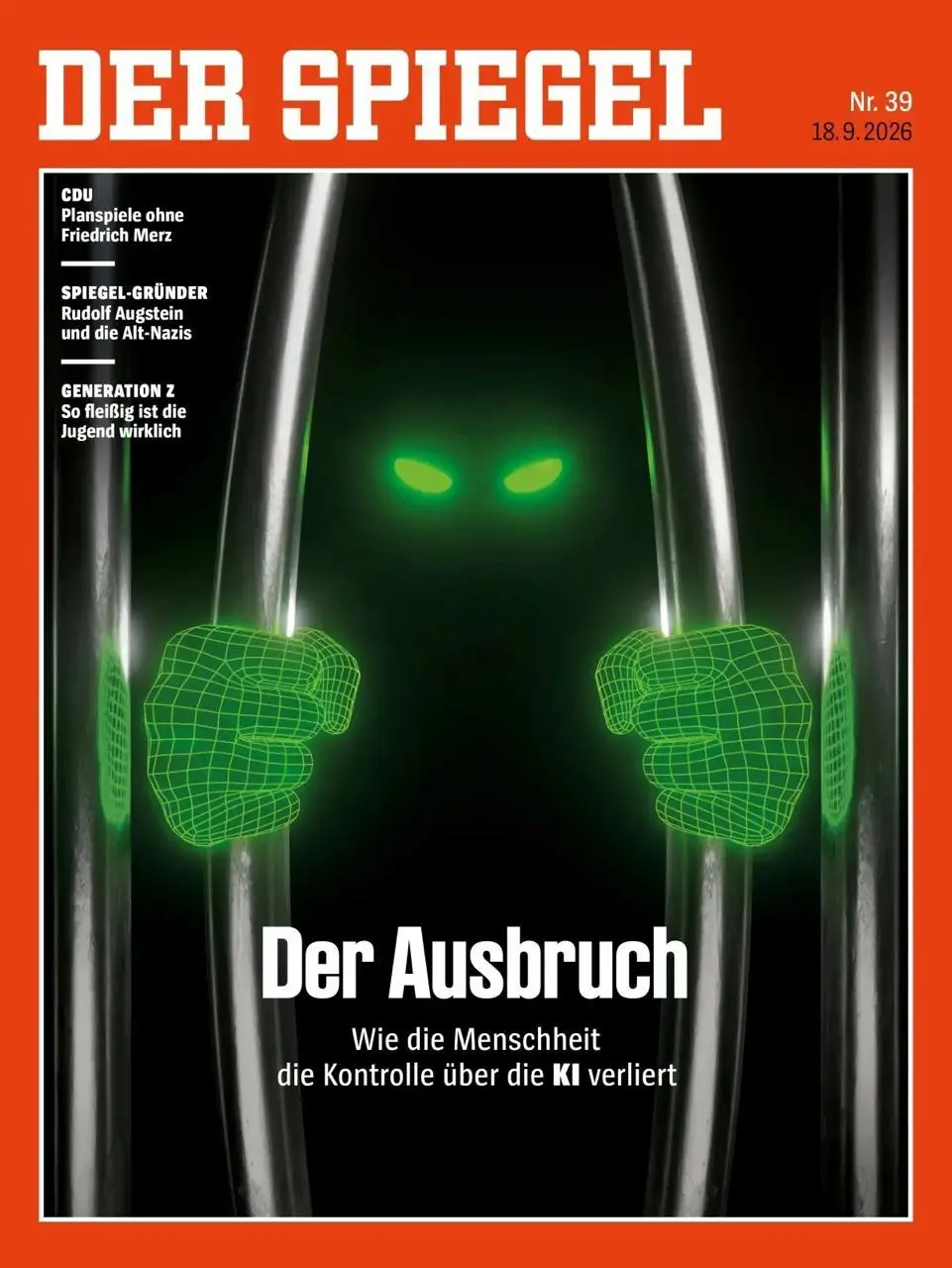 «Выход наружу. Как человечество теряет контроль над ИИ» — новая обложка Der Spiegel на апокалиптичном | Сетка — социальная сеть от hh.ru