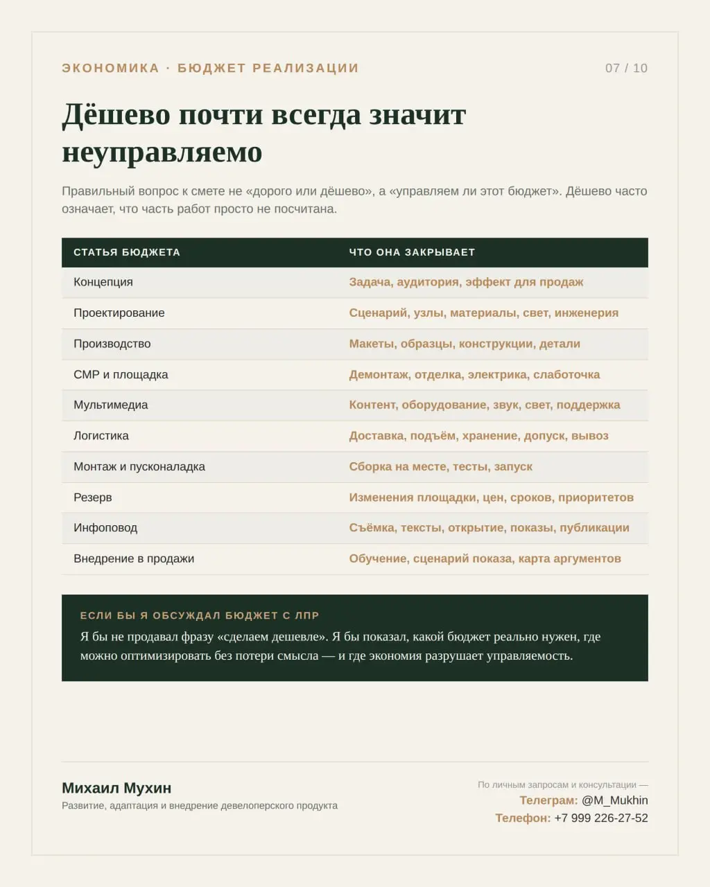 Бюджет демонстрационного спецпроекта нельзя оценивать только по принципу «дорого или дешево» | Сетка — социальная сеть от hh.ru