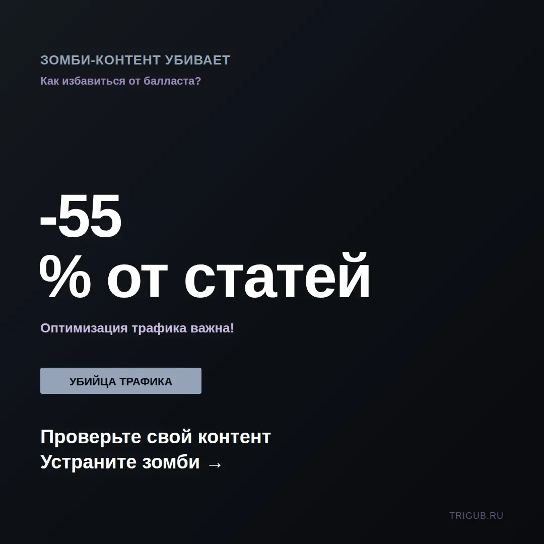 Зомби-контент убивает трафик крупных магазиновНа аудите был | Сетка — социальная сеть от hh.ru