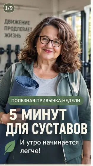 🌿 5 минут для суставов — и утро начинается легче!
Знакомо чувство, когда утром хочется сначала немного размяться, а уже потом браться за дела?
С возрастом суставам особенно важно регулярное движение | Сетка — социальная сеть от hh.ru