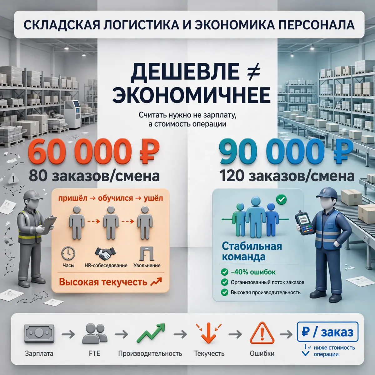 Кладовщик за 60 000 ₽ может обходиться дороже, чем за 90 000 | Сетка — социальная сеть от hh.ru
