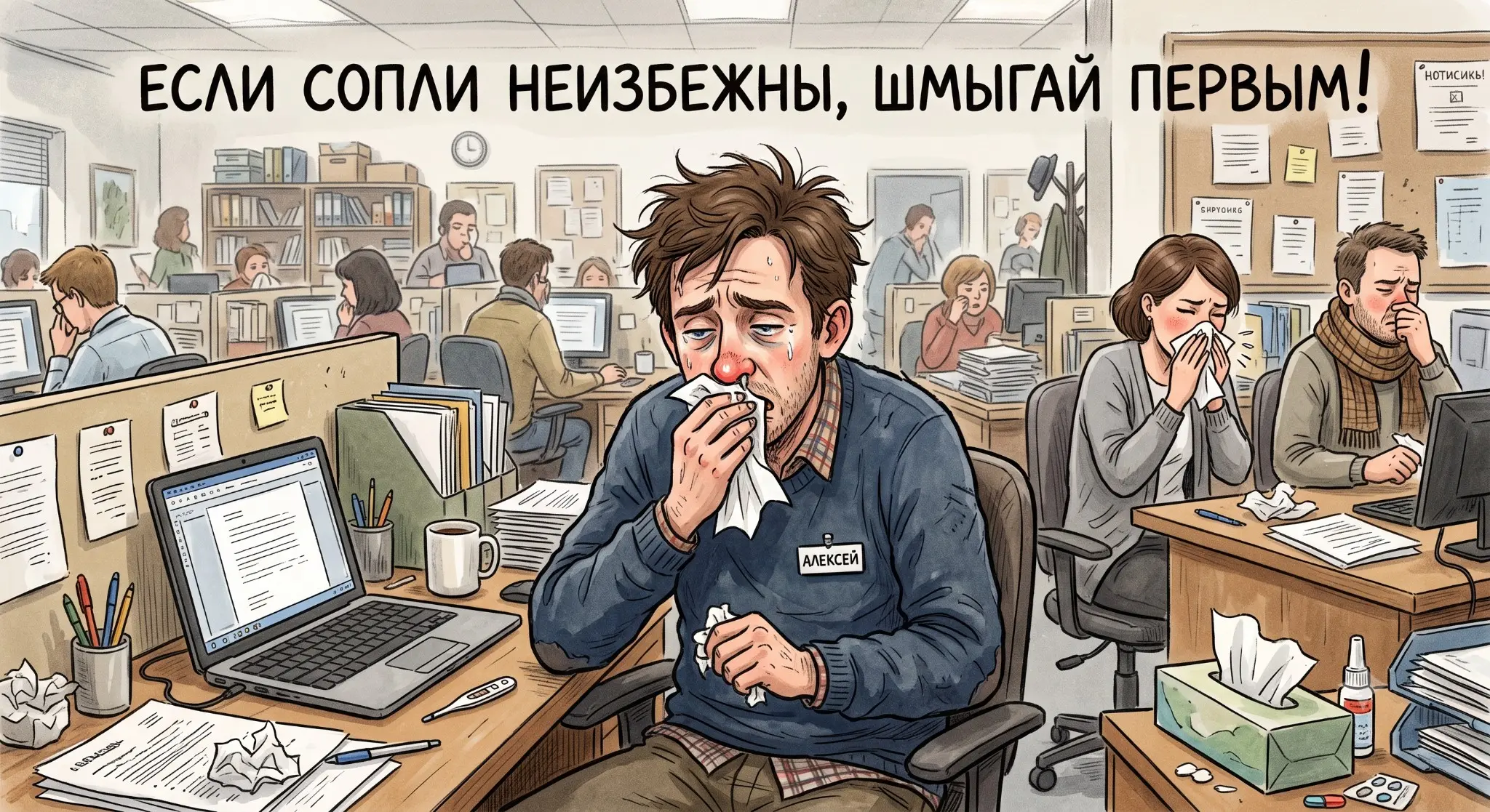Нужно ли ходить на работу простуженным? | Сетка — социальная сеть от hh.ru
