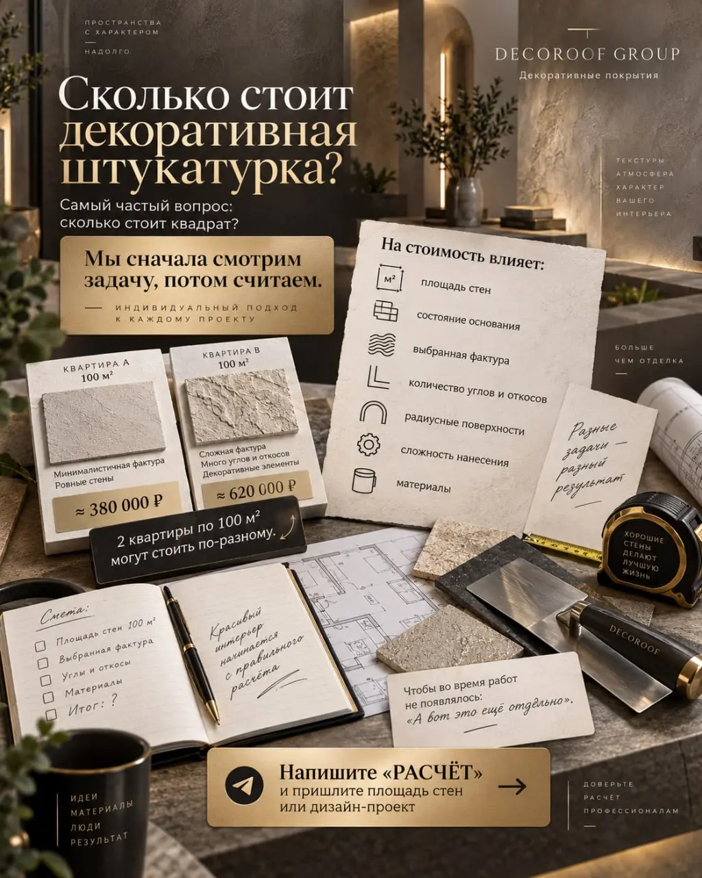 Сколько стоит декоративная штукатурка?
Наверное, самый частый вопрос, который нам задают | Сетка — социальная сеть от hh.ru