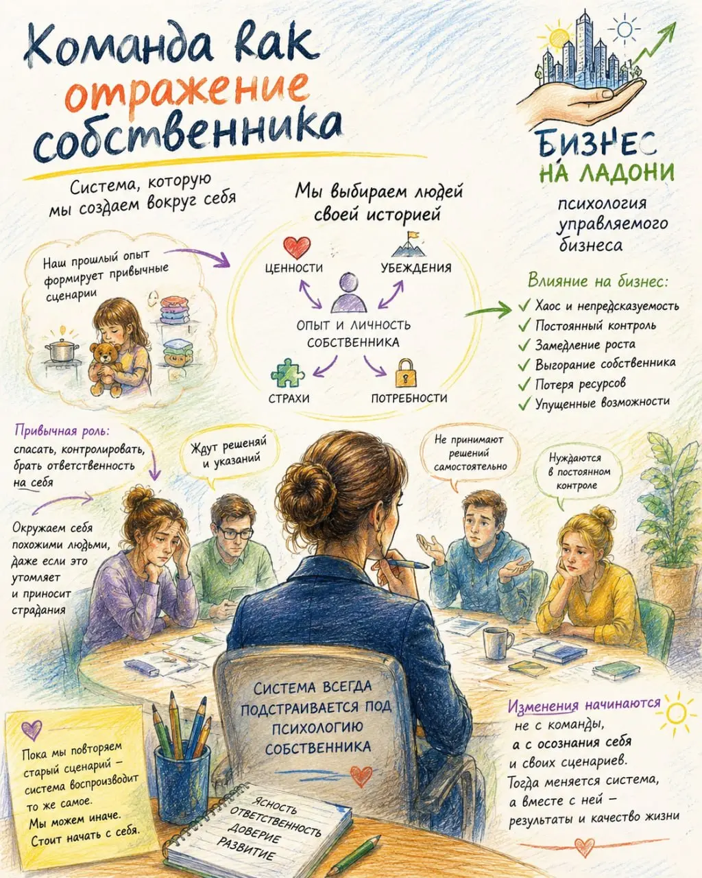 Команда как отражение собственника или Система, которую мы создаем вокруг себя ❗️
Мы привыкли говорить - «Собственник выбирает сотрудников | Сетка — социальная сеть от hh.ru