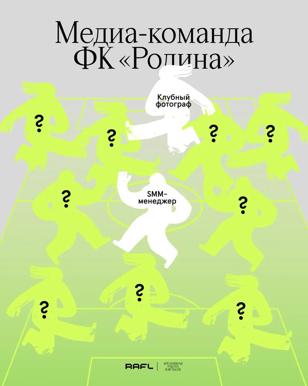 В медиакоманде ФК «Родина» открыты сразу две позиции — SMM-специалист и клубный фотограф
Если готовы выйти в стартовом составе или знаете, на какой ещё позиции можете усилить команду, смело пишите @eu... | Сетка — социальная сеть от hh.ru
