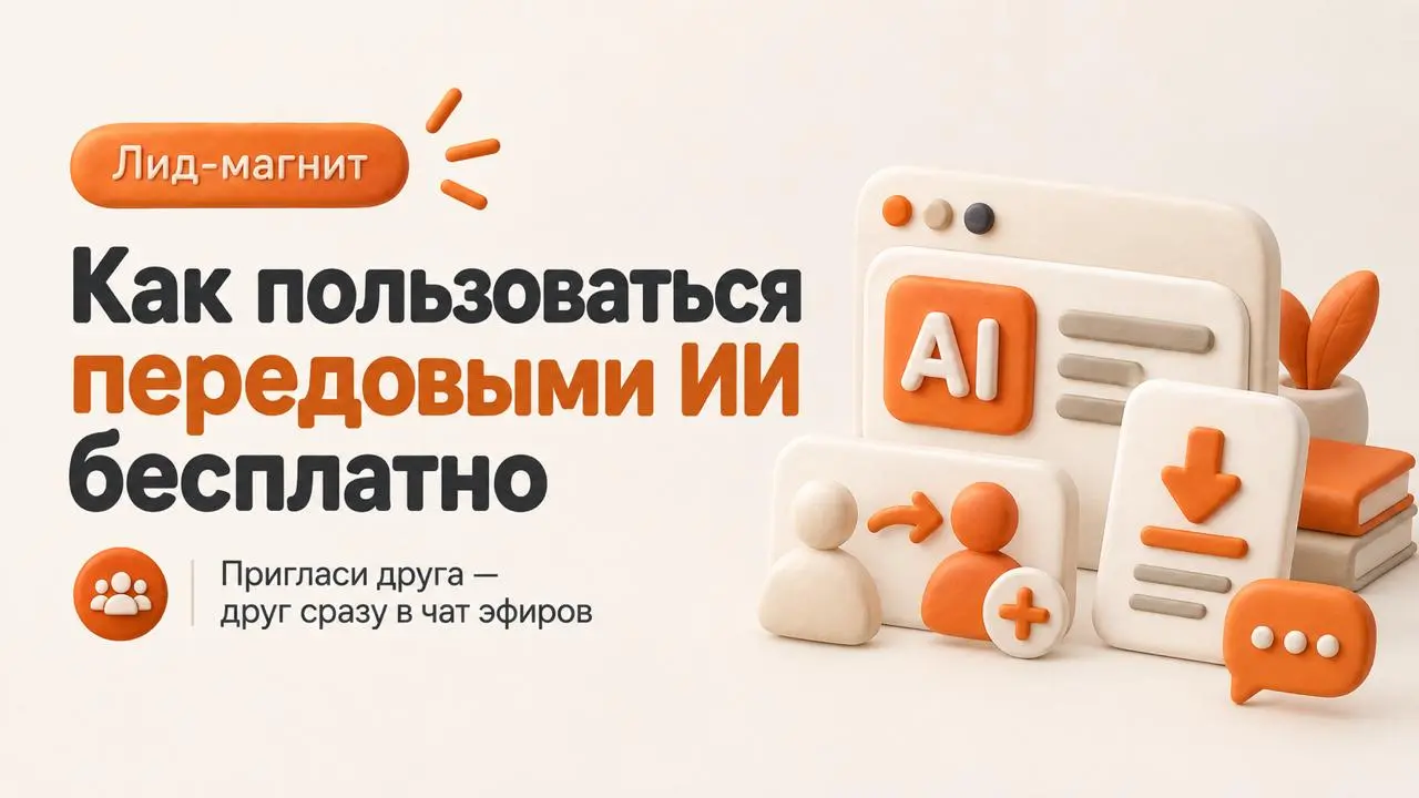 Подготовил для вас шикарный подгон! Новый лид-магнит: «Как пользоваться передовыми ИИ бесплатно»
Собрал туда то, что сам бы хотел получить, если бы сегодня заходил в ИИ с нуля:
— как не переплачивать ... | Сетка — социальная сеть от hh.ru