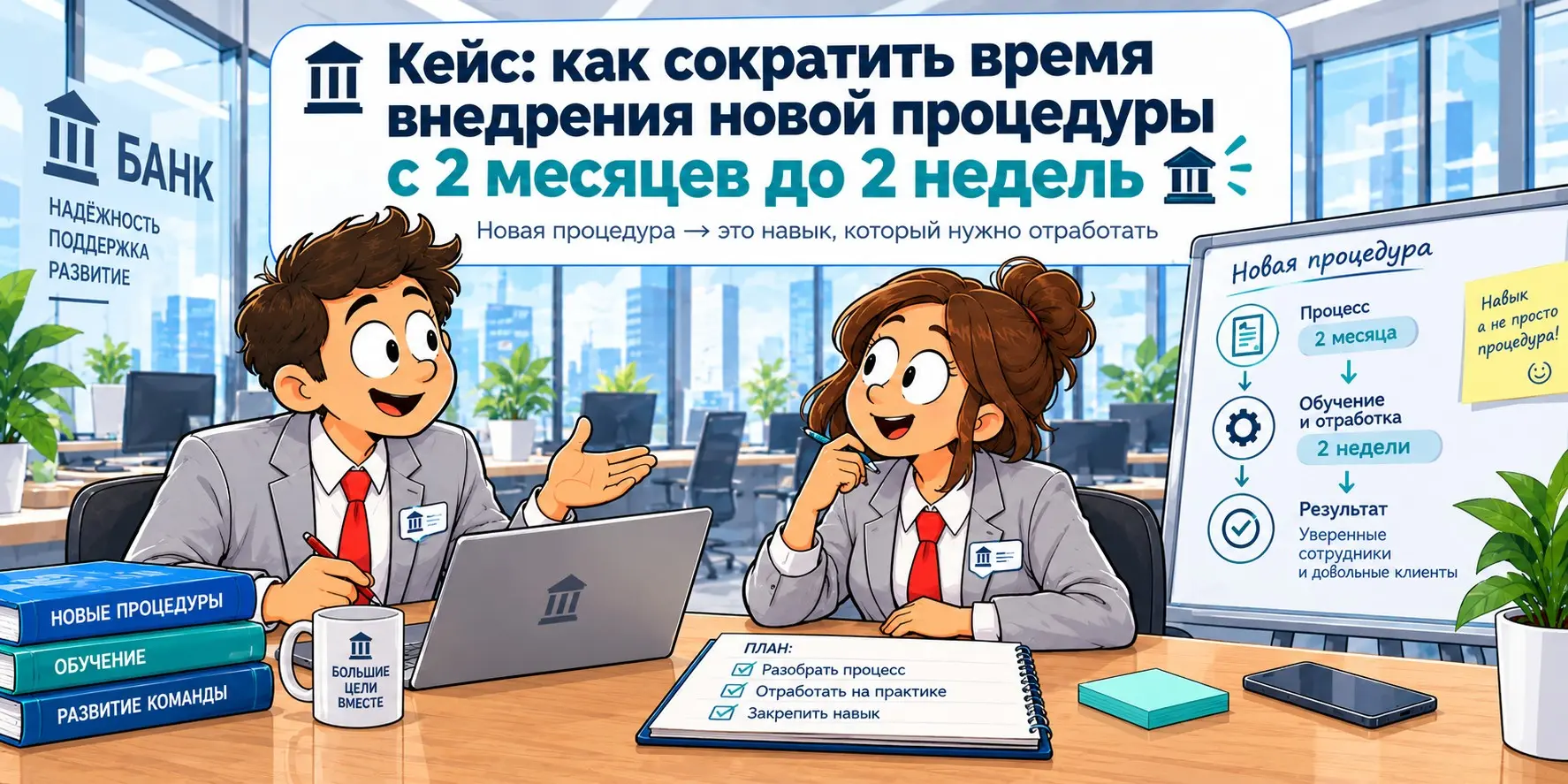 Кейс: как сократить время внедрения новой процедуры🏦 | Сетка — социальная сеть от hh.ru