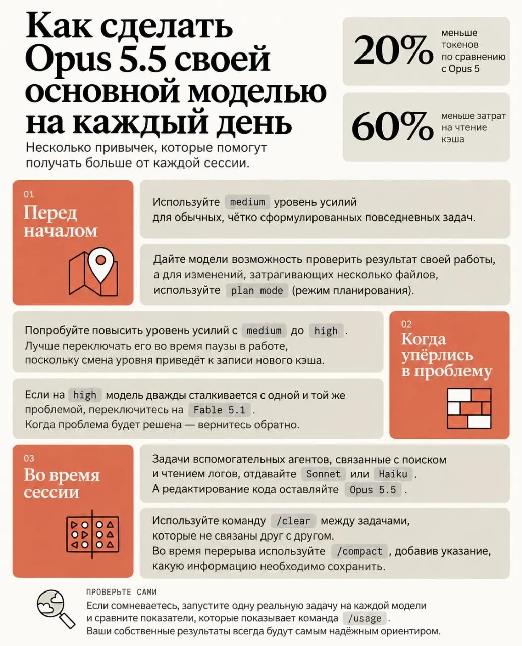Claude Opus 5.5 вышел. Но нам интереснее не новая цифра в названии, а как использовать его в обычной работе.
Главная мысль — не нужно включать максимум возможностей модели для каждой задачи | Сетка — социальная сеть от hh.ru