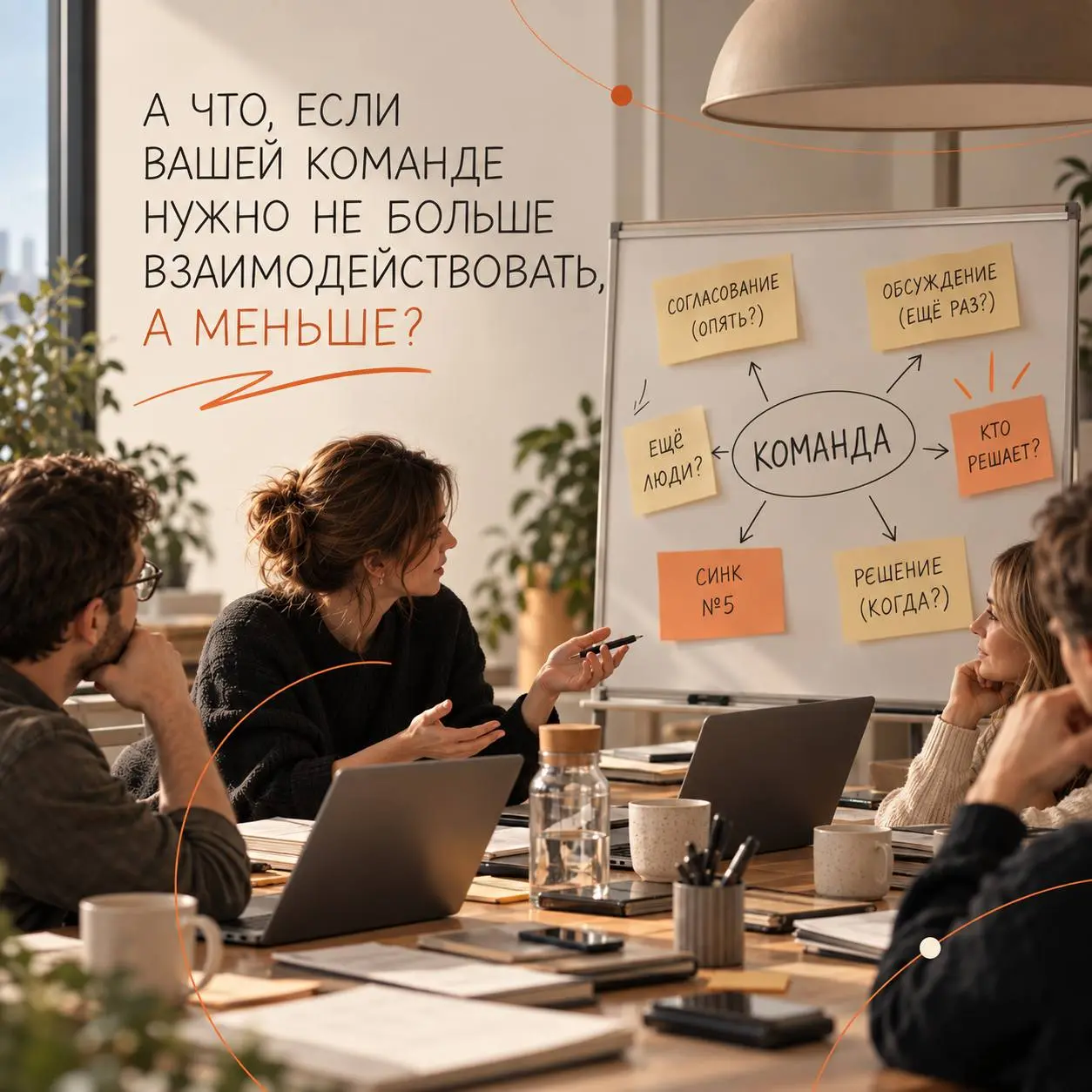 А что, если вашей команде нужно не больше взаимодействовать, а меньше?
Читаю сейчас марафон ЭКОПСИ «Код команды» и зацепилась за одну мысль | Сетка — социальная сеть от hh.ru