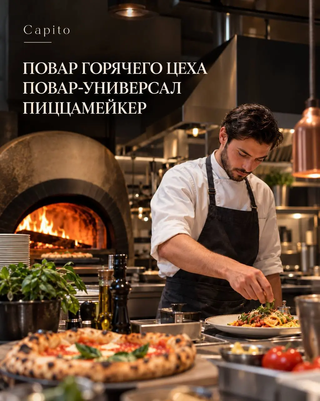 1️⃣ПОВАР ГОРЯЧЕГО ЦЕХА,
2️⃣ПОВАР-УНИВЕРСАЛ,
3️⃣ПИЦЦАМЕЙКЕР
От 5 500₽/смена
Capito
• Москва, м. Белорусская, 3-я улица Ямского поля, дом 2, корп | Сетка — социальная сеть от hh.ru
