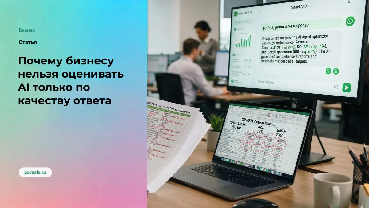 Почему бизнесу нельзя оценивать AI только по качеству ответа | Сетка — социальная сеть от hh.ru