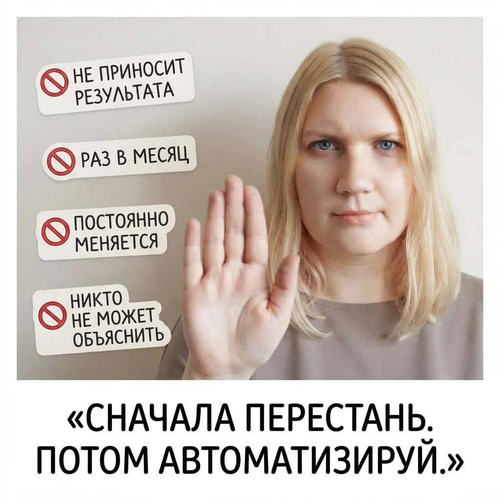 Не каждый процесс нужно автоматизировать. Вот 4, которые сначала нужно перестать делать 🛑
Самая большая ошибка автоматизации?
Пытаться автоматизировать бардак | Сетка — социальная сеть от hh.ru