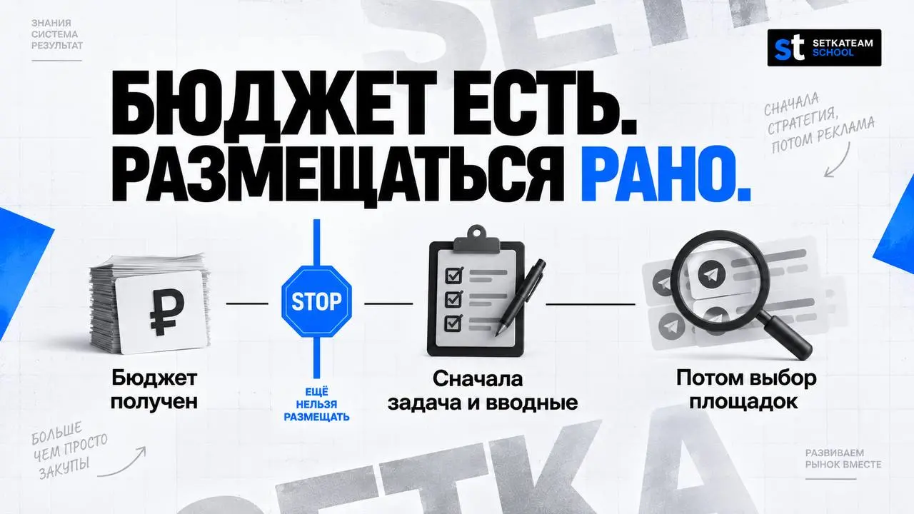 Деньги уже есть. А размещаться всё ещё рано
🗣Вчера выходил опрос, к слову, осуждаем воровство рекламного бюджета | Сетка — социальная сеть от hh.ru