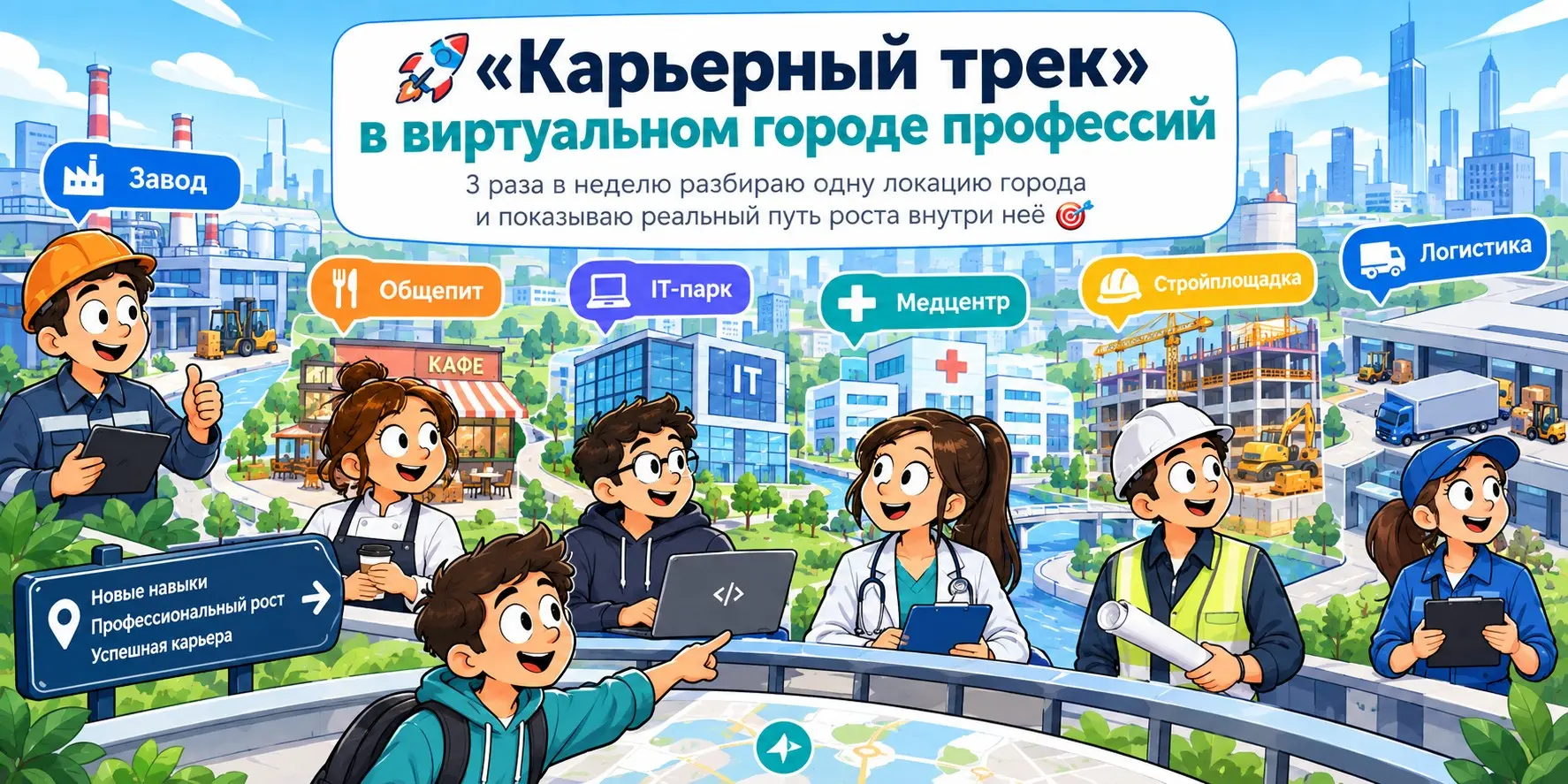 🚀 Запускаю «Карьерный трек» в виртуальном городе профессий | Сетка — социальная сеть от hh.ru