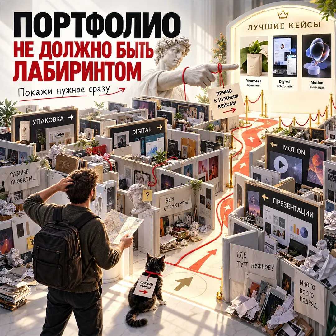Портфолио — не склад работ. Это маршрут для работодателя | Сетка — социальная сеть от hh.ru
