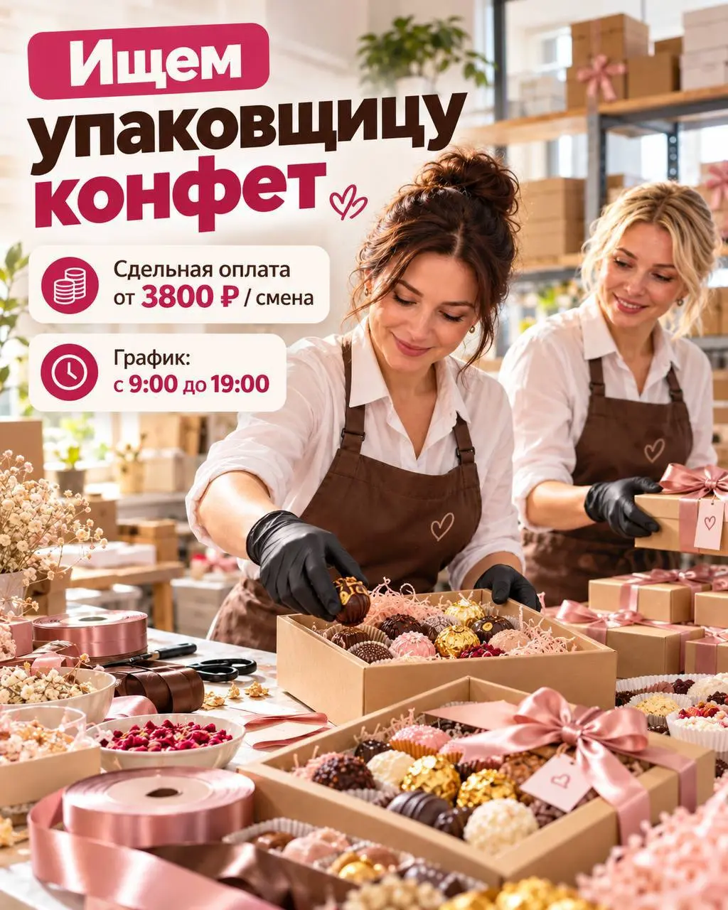 УПАКОВЩИЦА ПОДАРОЧНЫХ НАБОРОВ
От 3 800₽/смена
Прямой работодатель
• Москва, м. Медведково, ул. Осташковская, 21
• Упаковка и фасовка
• @rosupakmsk
Полное описание вакансии размещено в Телеграм и Макс | Сетка — социальная сеть от hh.ru