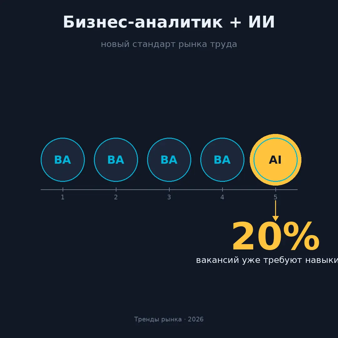 Каждая пятая вакансия бизнес-аналитика уже требует знания ИИ | Сетка — социальная сеть от hh.ru