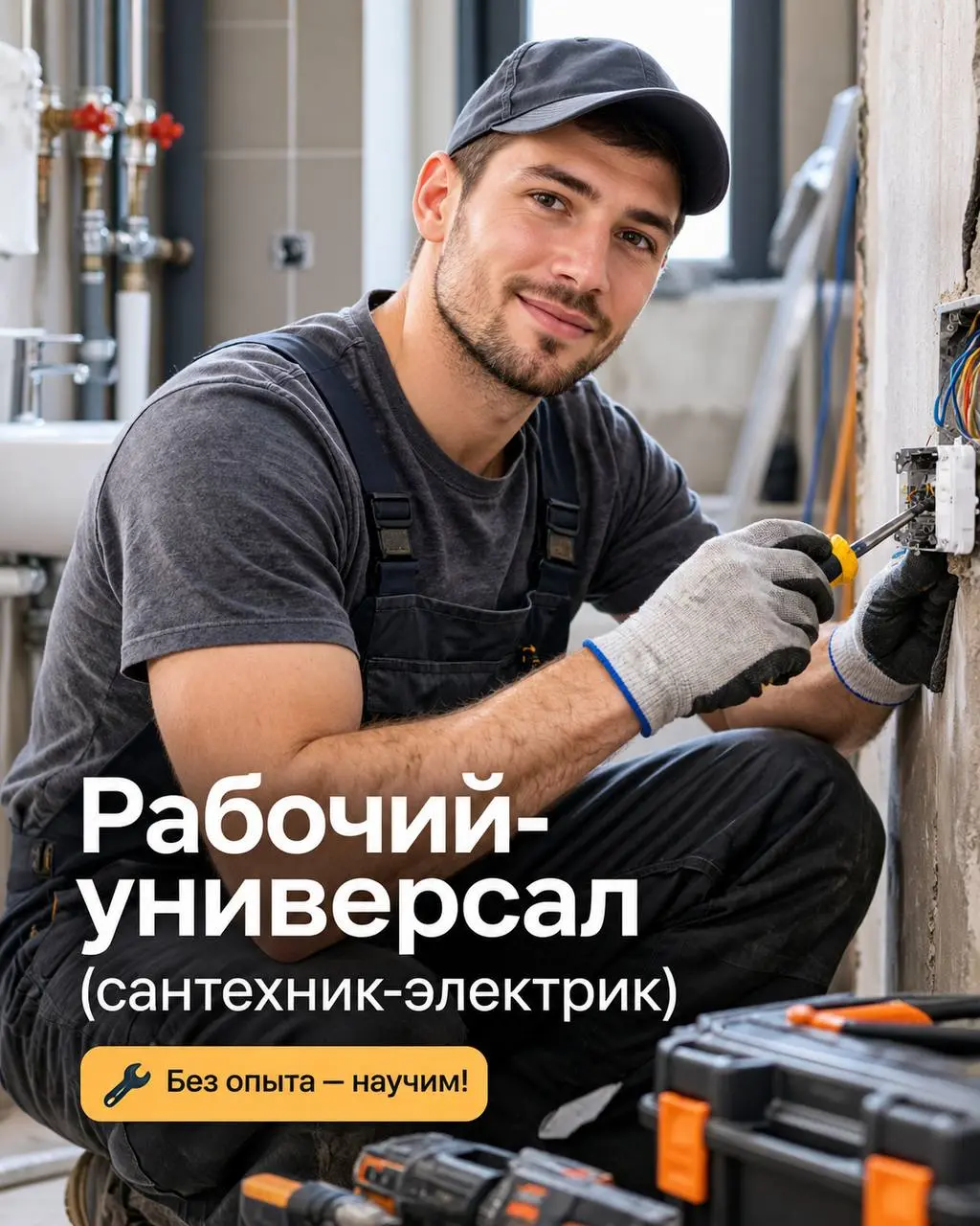 РАБОЧИЙ-УНИВЕРСАЛ (САНТЕХНИК-ЭЛЕКТРИК)
5 000₽/смена - 7 000₽/смена
Прямой работодатель
• Москва
• Строительство
• +79166725250
Полное описание вакансии размещено в Телеграм и Макс | Сетка — социальная сеть от hh.ru