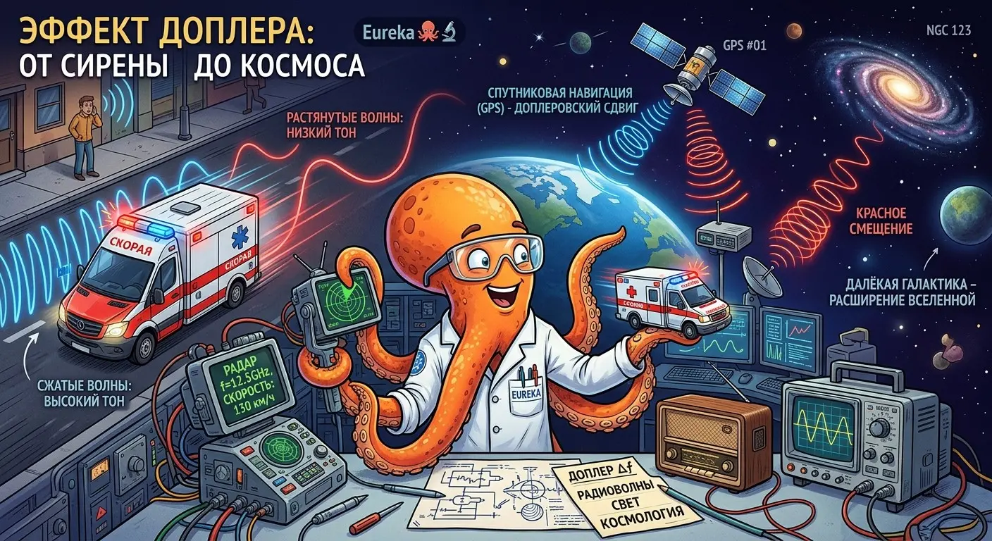 🐙🔬 Эффект Доплера: от сирены до космоса | Сетка — социальная сеть от hh.ru