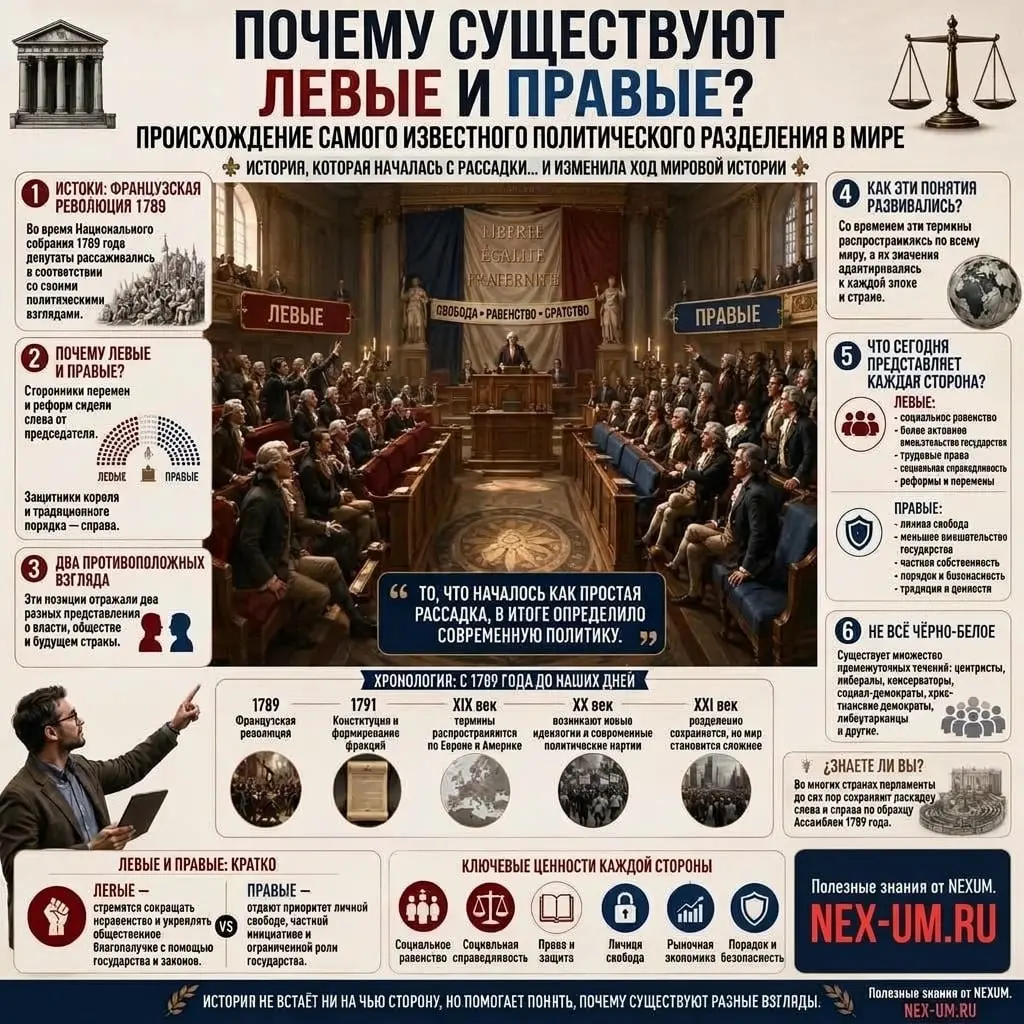 📱 Как обычная рассадка разделила мир на «левых» и «правых»
Совсем недавно в одной из земель (регион) Германии 🇩🇪 на выборах победила партия АДГ, и это правые силы в политическом спектре (это первая по... | Сетка — социальная сеть от hh.ru