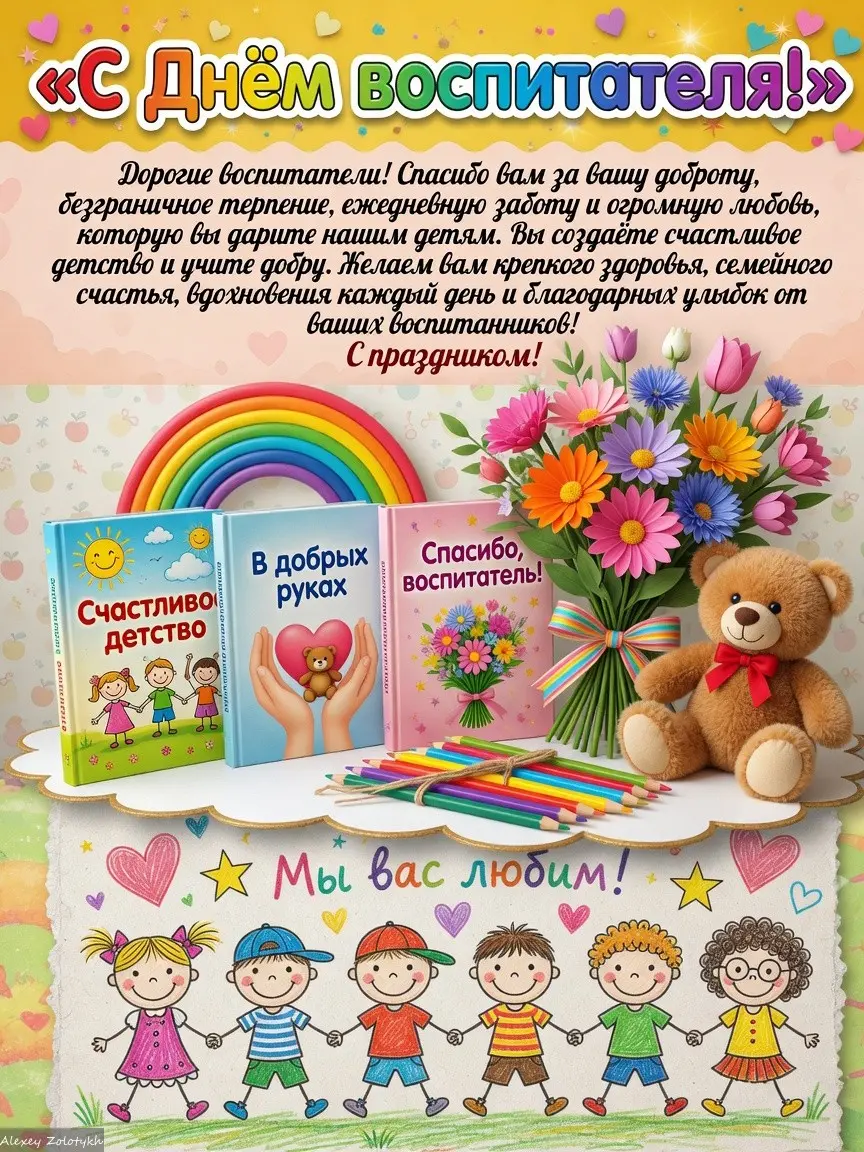 Спасибо за детские улыбки и мудрые советы! С Днём воспитател | Сетка — социальная сеть от hh.ru