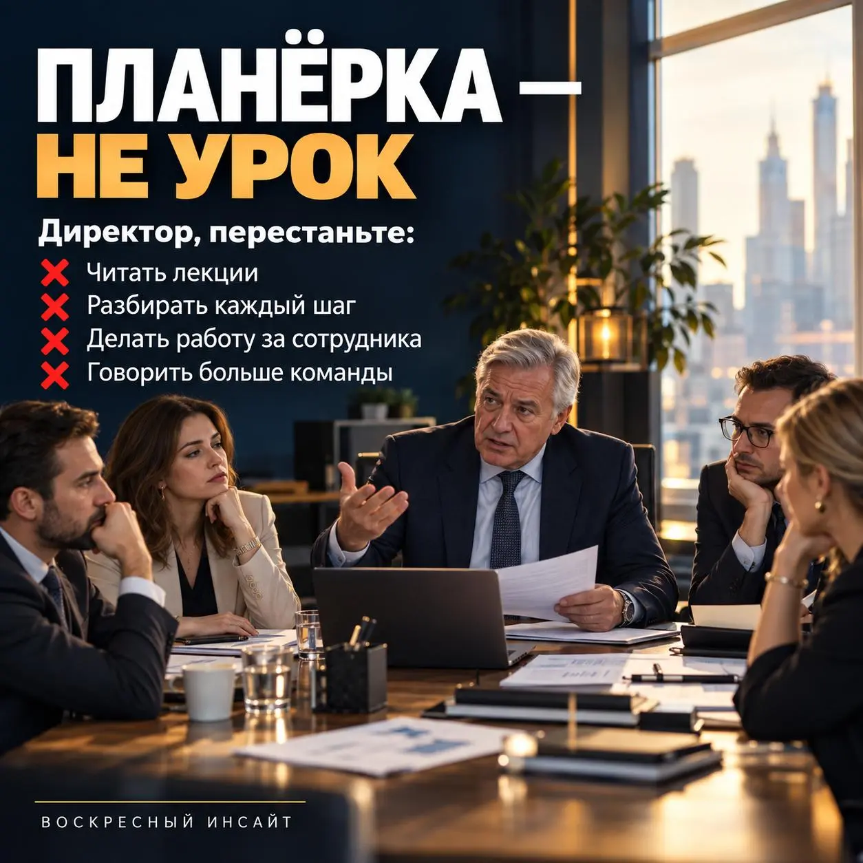 ВОСКРЕСНЫЙ ИНСАЙТ: ПОЧЕМУ ВАШ БИЗНЕС — ЭТО НЕ ШКОЛА, А ДИРЕКТОР — НЕ УЧИТЕЛЬ.
Я был на этой неделе на планерке у одного из моих клиентов | Сетка — социальная сеть от hh.ru