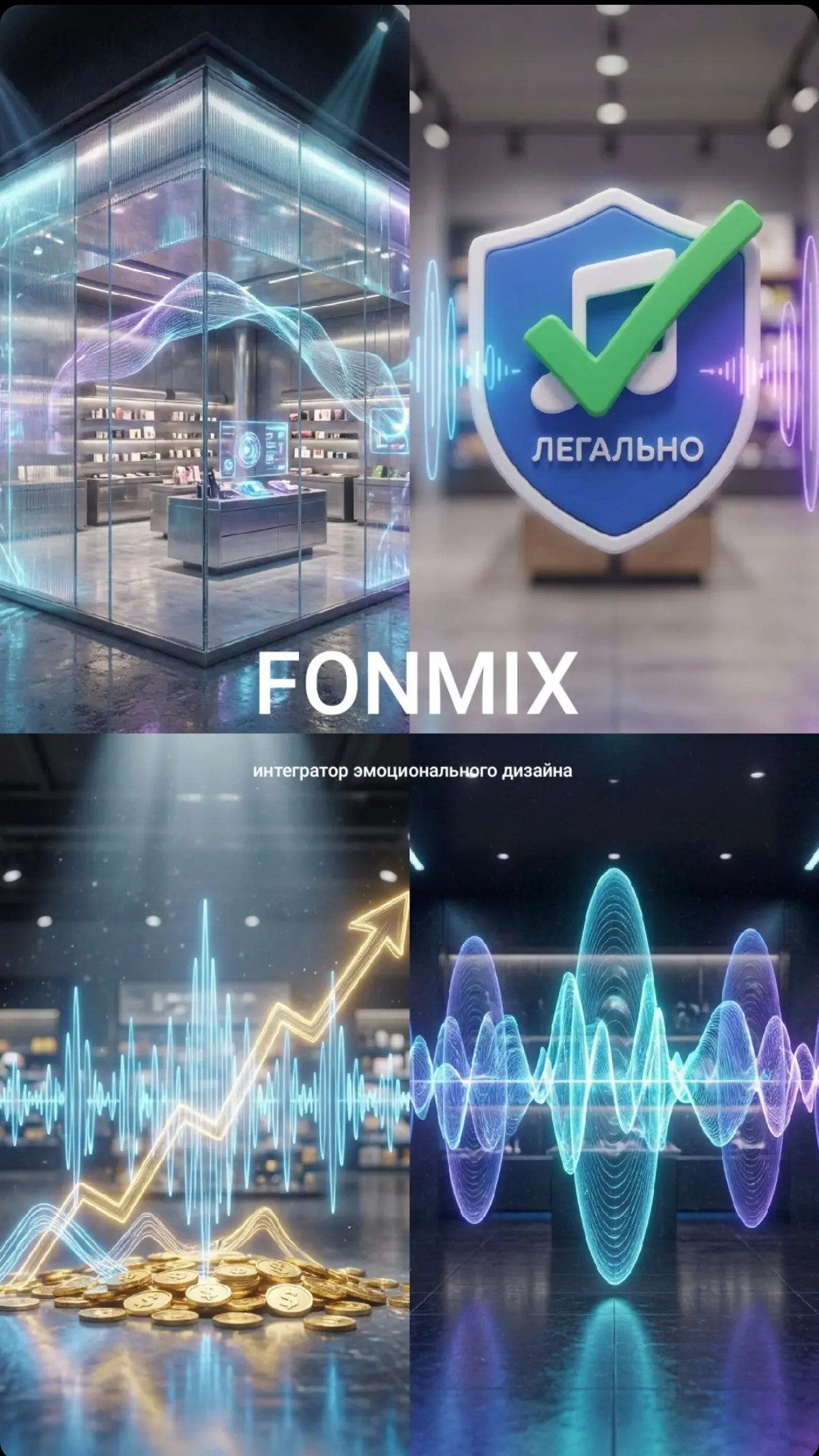 FONMIX:  интегратор эмоционального дизайна.
Мы делаем не «коробку с экранами», а пространство, которое человек чувствует: через звук, свет, климат, VR/AR и сенсоры | Сетка — социальная сеть от hh.ru