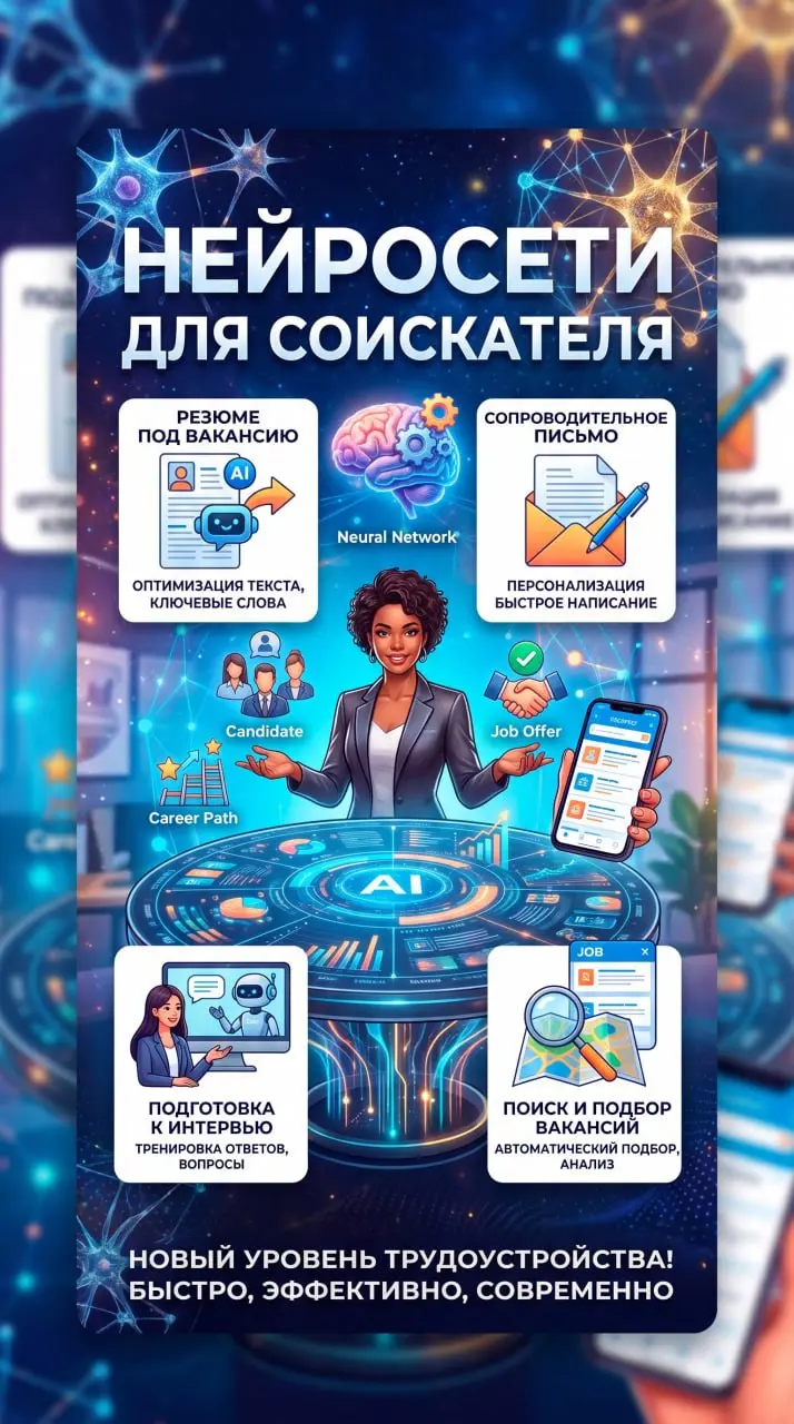 Подведем итоги недели «Нейросети для соискателя».
Суммируйте баллы за 7 дней:
7 баллов - «Нейросетевой гуру». Вы мастерски используете AI в поиске работы.
5–6 баллов - «Уверенный пользователь» | Сетка — социальная сеть от hh.ru