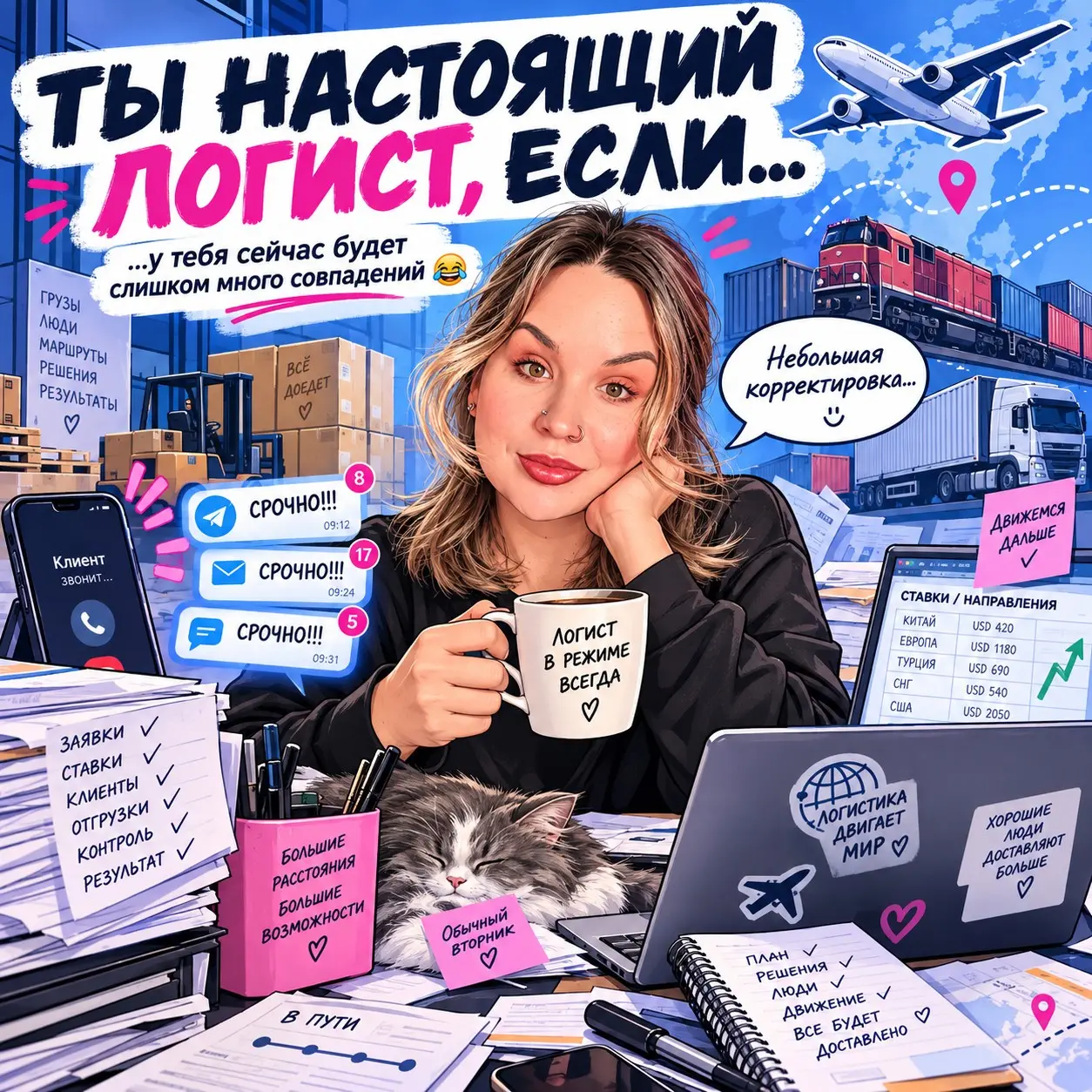 Ты настоящий логист, если… 😂
…слово «срочно» давно перестало тебя пугать.
Потому что ты знаешь: если клиент написал «ОЧЕНЬ СРОЧНО!!!», то вес, адрес и вообще информацию о грузе он пришлёт завтра | Сетка — социальная сеть от hh.ru