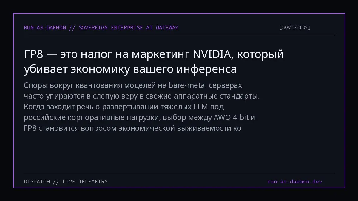 Споры вокруг квантования моделей на bare-metal серверах часто упираются в слепую веру в свежие аппаратные стандарты | Сетка — социальная сеть от hh.ru