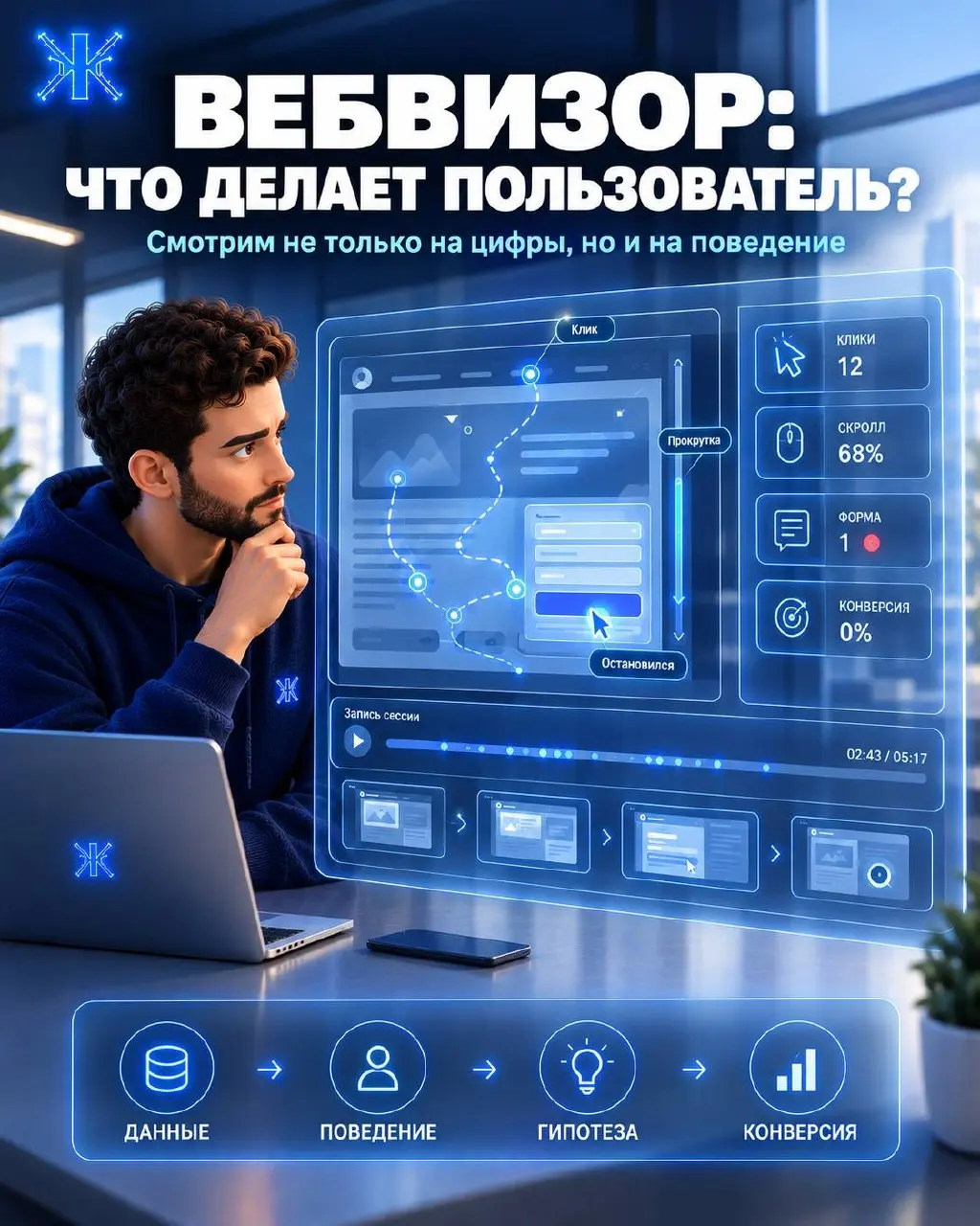 ⚡️⚡️⚡️Вебвизор в Яндекс.Метрике: что показывает и как использовать
Обычная аналитика говорит:
«Пользователь зашёл на страницу, провёл 47 секунд и ушёл» | Сетка — социальная сеть от hh.ru