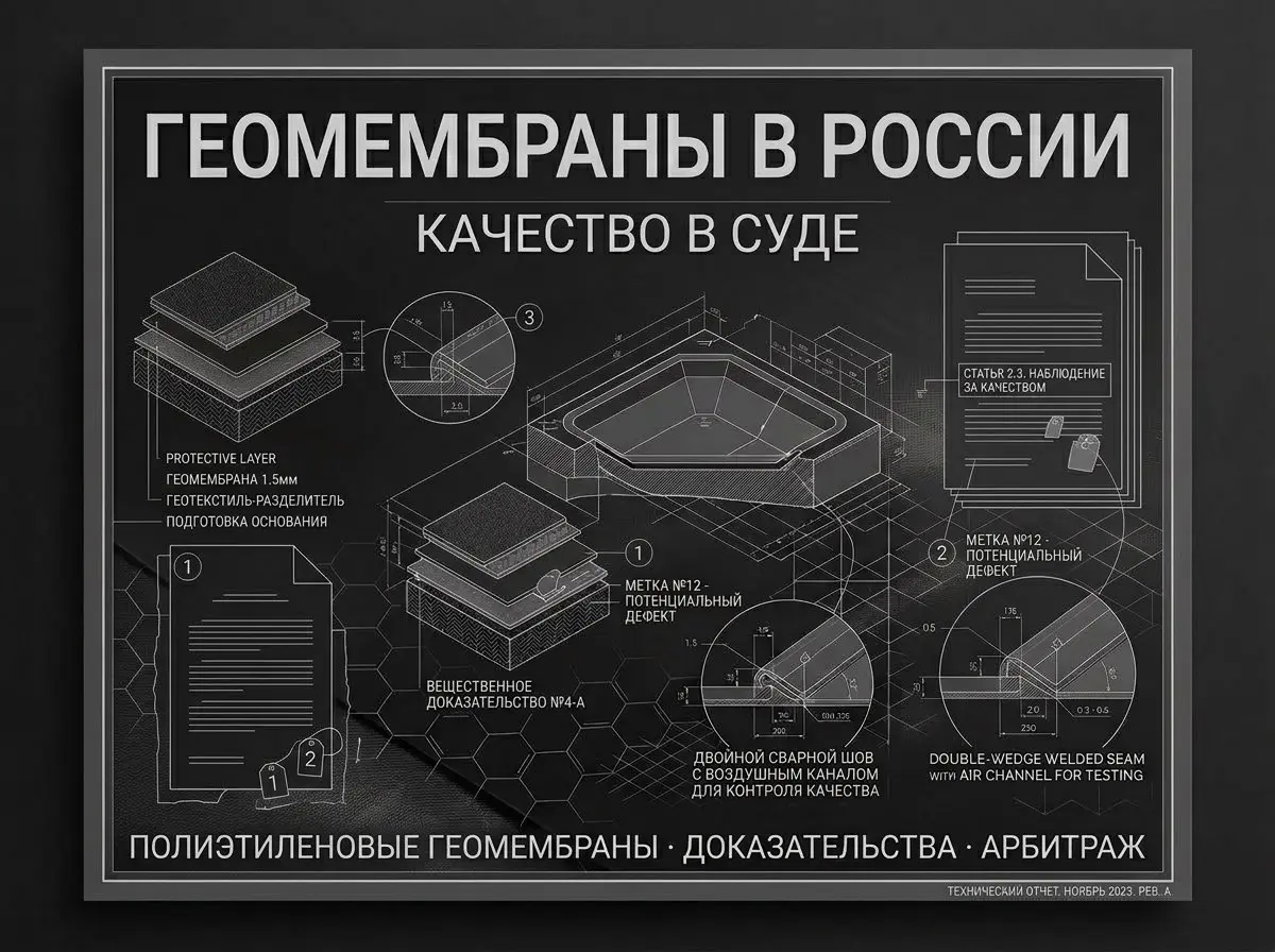 Чёрный рулон, белые пятна: геомембраны в России — качество в суде
Геомембрана редко рвётся «сама». За отказом обычно стоит цепочка из проекта, хранения, монтажа, сварки, засыпки и эксплуатации | Сетка — социальная сеть от hh.ru
