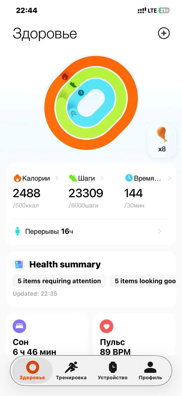 Сегодня все, что то делал, таскал, переезжал, куда-то ходил, и прошел 23к шагов | Сетка — социальная сеть от hh.ru