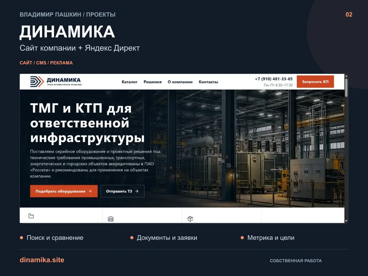 ДИНАМИКА: сайт, который я делал вместе с рекламой | Сетка — социальная сеть от hh.ru