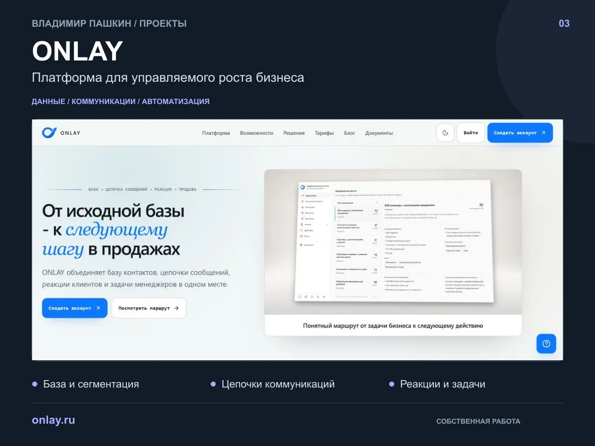 ONLAY: платформа для управляемого роста бизнеса | Сетка — социальная сеть от hh.ru