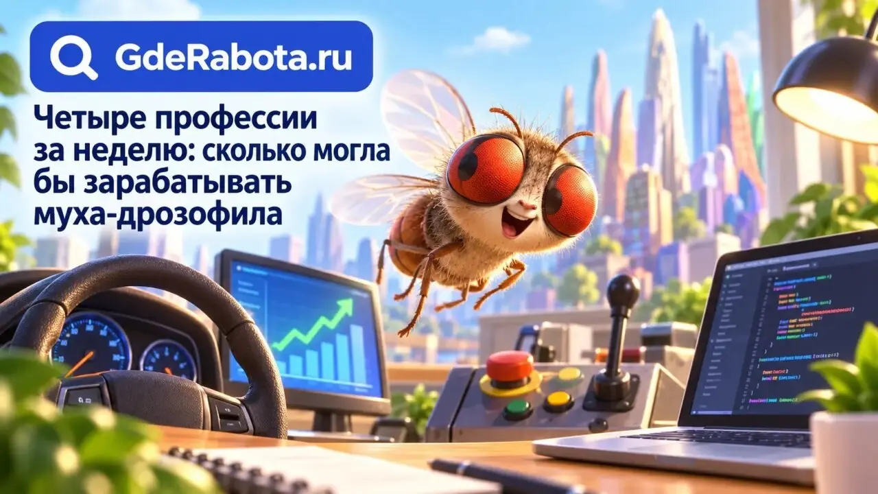 🪰 Муха-дрозофила зарабатывала бы больше некоторых айтишников
GdeRabota.ru посчитал, сколько получала бы дрозофила, если бы её лабораторные «профессии» стали настоящей карьерой | Сетка — социальная сеть от hh.ru