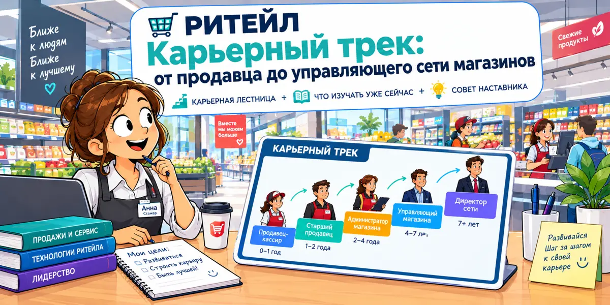 РИТЕЙЛ🛒Карьерный трек: от продавца до
управляющего магазина | Сетка — социальная сеть от hh.ru
