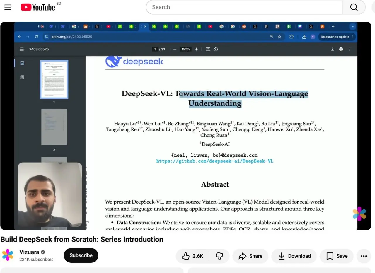Соберите DeepSeek с нуля. 🙂
Автор сделал бесплатный 16-часовой курс на YouTube, где пошагово разбирает создание модели в стиле DeepSeek с нуля — от статей и теории до полного кода | Сетка — социальная сеть от hh.ru