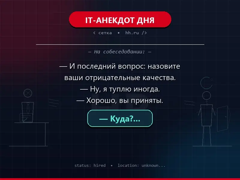 IT-АНЕКДОТ ДНЯ | Сетка — социальная сеть от hh.ru