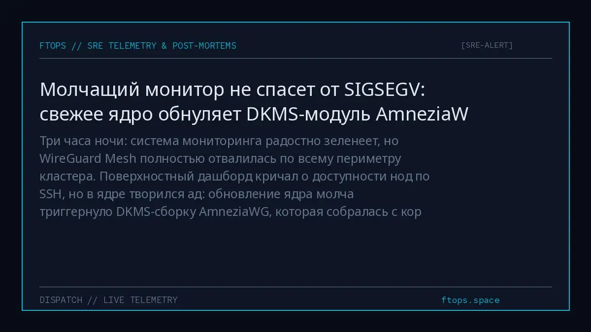 Три часа ночи: система мониторинга радостно зеленеет, но WireGuard Mesh полностью отвалилась по всему периметру кластера | Сетка — социальная сеть от hh.ru