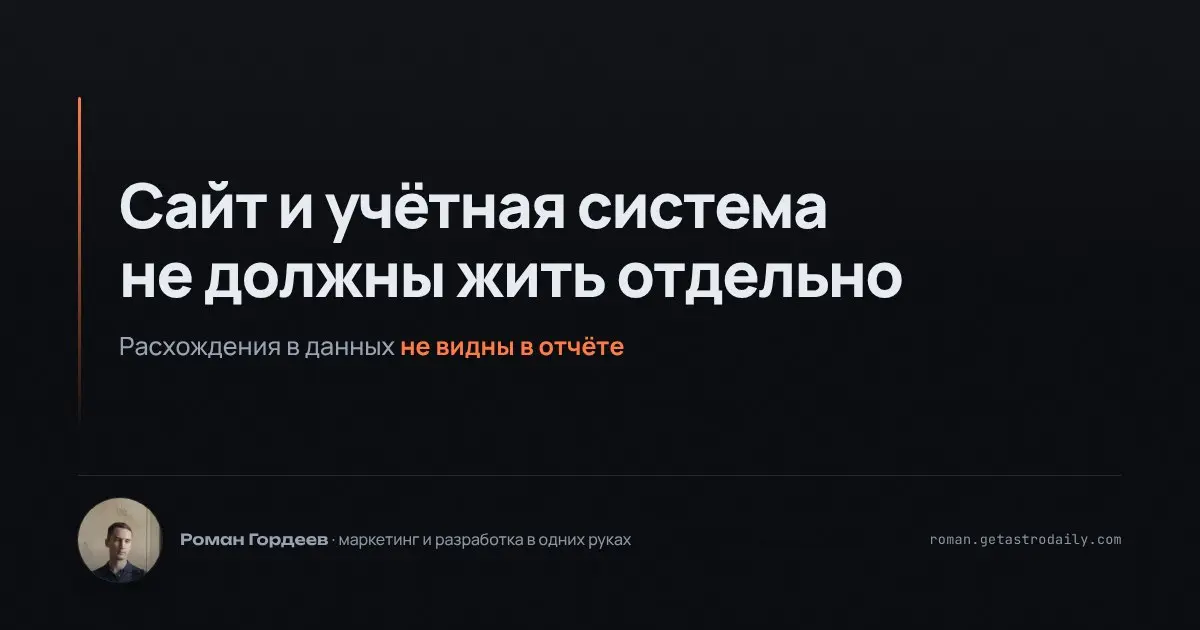 Классическая ошибка — когда сайт или приложение живут отдельно от учётной системы. В итоге кто-то вручную переносит цены и остатки, что неизбежно ведёт к расхождениям | Сетка — социальная сеть от hh.ru